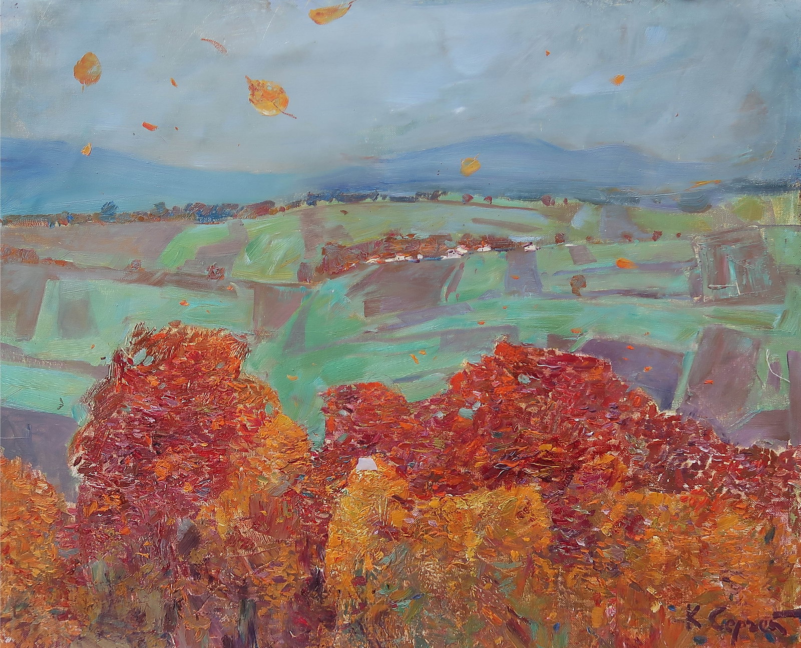 Oil painting Field Serg Kovalenko: Title: Oil painting Field Serg Kovalenko Description: 166SK Painter: Serg Kovalenko Size: 70x60 cm/27.5x23.6 inches Components: oil, canvas Original painting CONDITION: exellent ERA: modern Graduated 