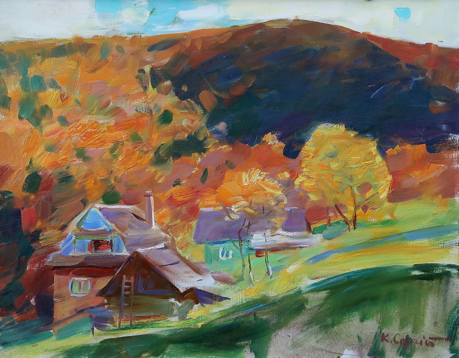 Oil painting Field Serg Kovalenko: Title: Oil painting Field Serg Kovalenko Description: 168SK Painter: Serg Kovalenko Size: 50x60 cm/19.7x23.6 inches Components: oil, canvas Original painting CONDITION: exellent ERA: modern Graduated 