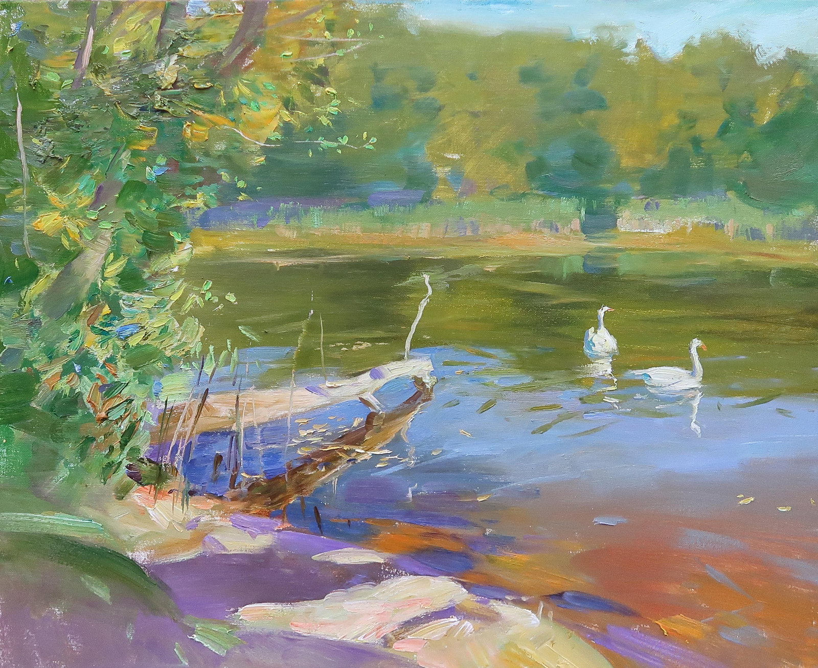 Oil painting Lake Serg Kovalenko: Title: Oil painting Lake Serg Kovalenko Description: 173SK Painter: Serg Kovalenko Size: 50x60 cm/19.7x23.6 inches Components: oil, canvas Original painting CONDITION: exellent ERA: modern Graduated f