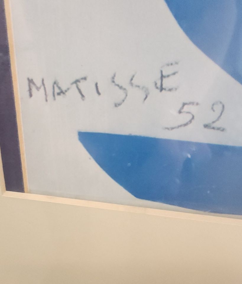 Vintage 22x30 Lithograph of the Celebrated 1952 Cut-Out the "Blue Nude" by Matisse. Facsimile Signed - 5