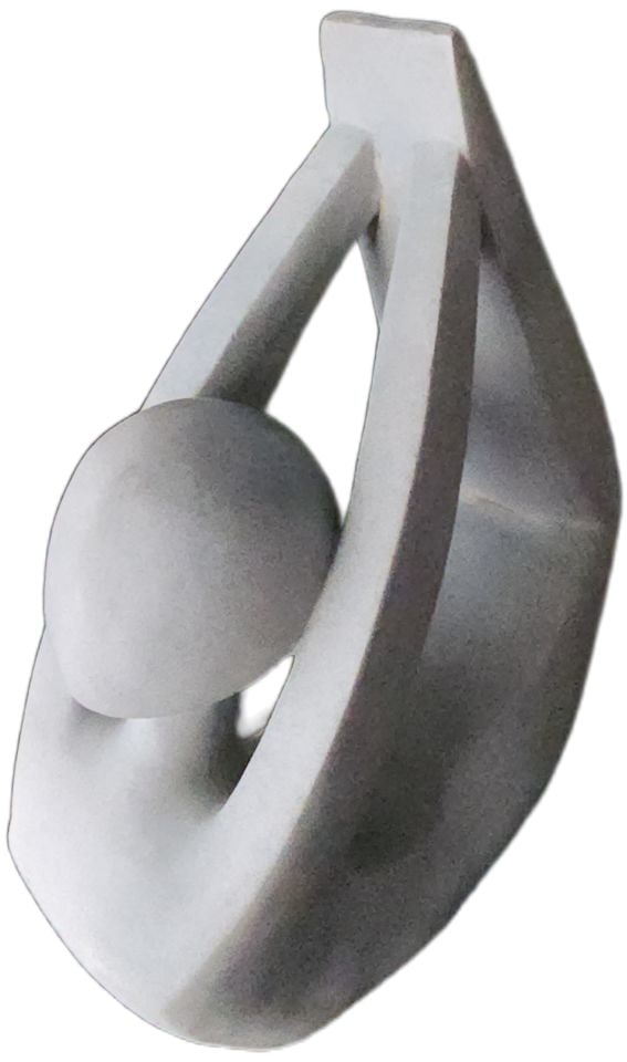 Postmodern abstract cast resin composite sculpture of female figure w/ artistic yoga interpretation. - 3