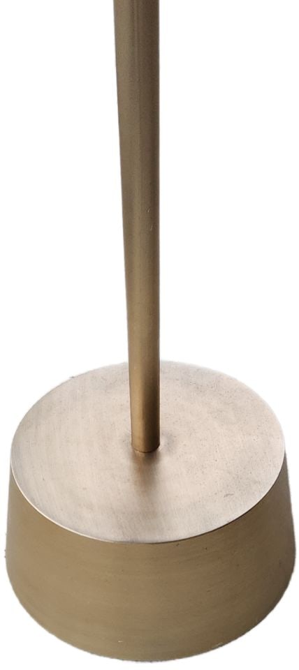 Vintage MCM West Elm 18Dx22H Heavy "Maisie Marble Side Table" Contrasted by Antique Brass Pedestal. - 5