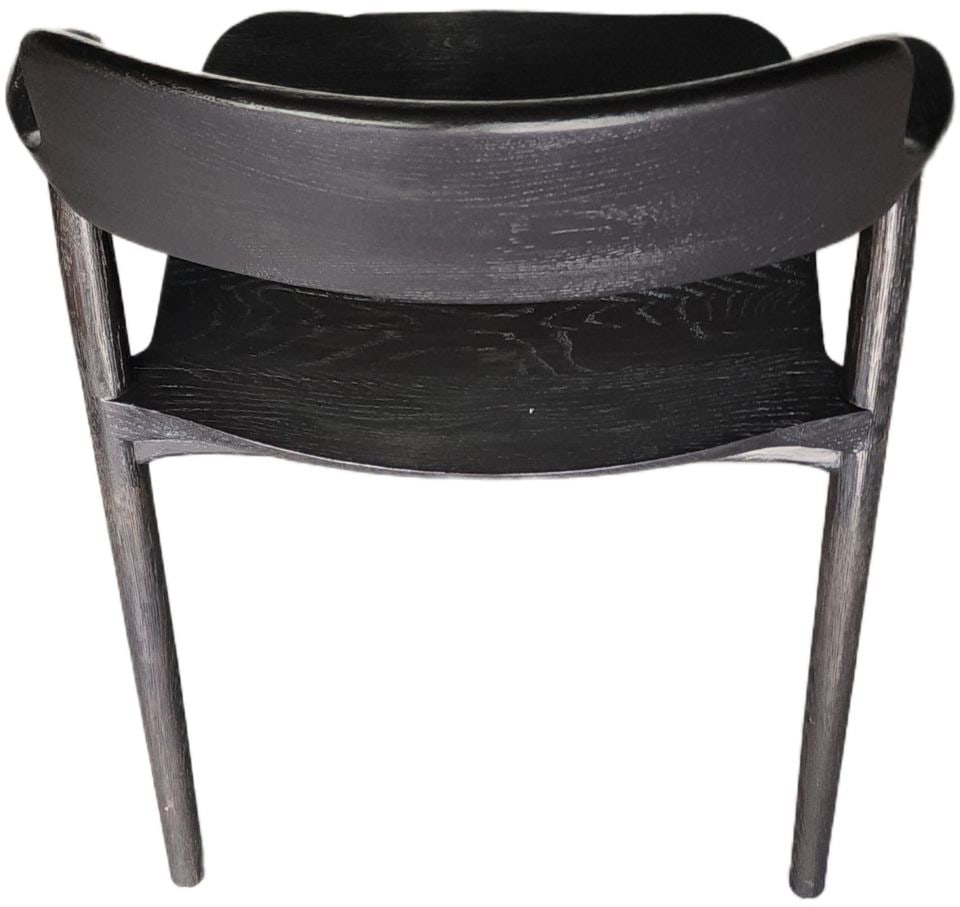 A Black Iconic Wood Oskar Side Chair Danish Designed from Restoration Hardware - 4