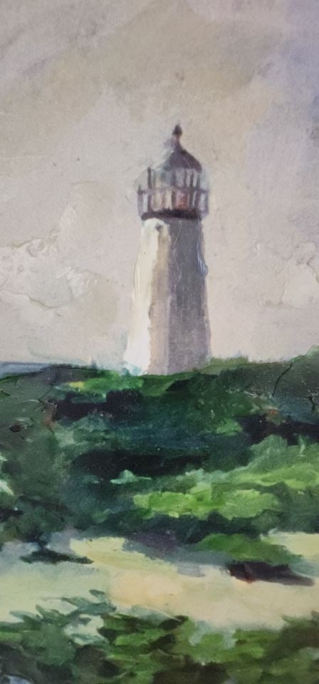Sarah Butterfield Fine Art Oil Painting 29"x 38.5"Replica of Iconic Impressionist Work "Lighthouse". - 4