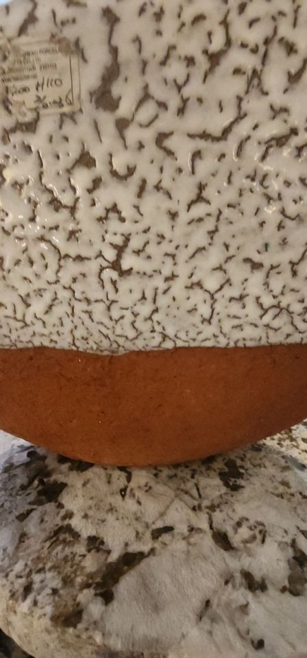 Vintage Japanese Style 15x9x6 Studio Vase w/ Volcanic Porcelain Glazed Top & Clay Terracotta Base - 4