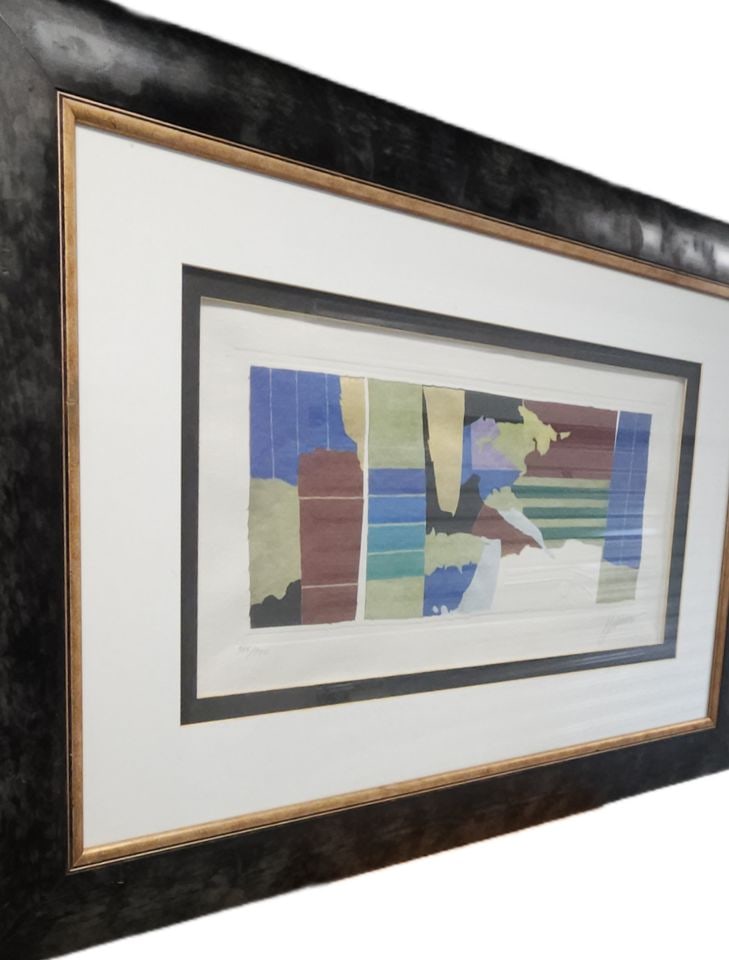 Max Hayslette, 1997 Ltd Edition Abstract Lithograph w/ Metallic Foil Accent "Cranberry Delight I" - 3