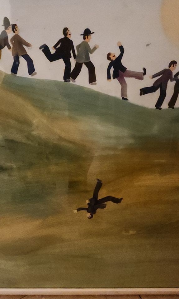 Yves Poyet Iconic Lithograph of 1970s Naive Folk Art Watercolor. Facsimile Signed. - 4