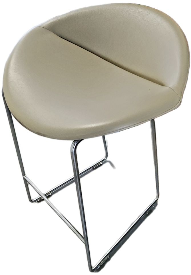 Set of 3 Leather & Chromed Steel Mick Bar Stools designed by Niels Bendtsen 2008 for Dutch Brand - 2