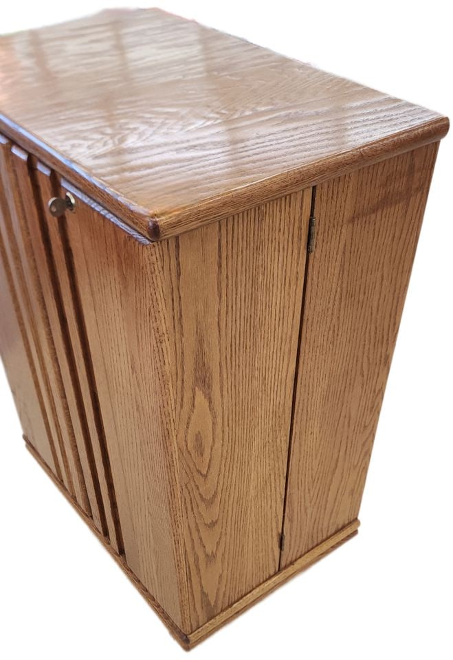 Vintage Mid-Century Modern Style 30Wx30Hx20D Bar Cabinet w/ Casters, 2 Swing-Out Sections & Key Lock - 4
