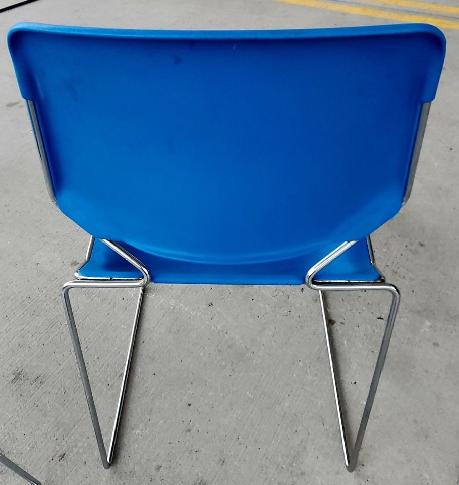 Pair of Mid-Century Blue Matrix Chairs by T. Tolleson for Krueger, 1970s - 5