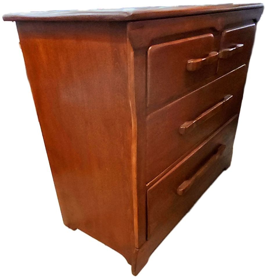 Antique Cushman Colonial Creations Maple 4-Drawer Dresser w/ Rare Distinctive Wide Scalloped Pulls. - 3