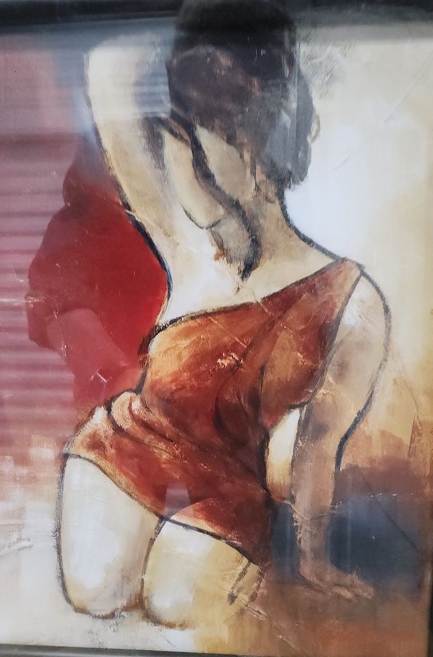 Seated Woman II, 15 x15" quality abstract impressionist print by award-winning artist Lanie Loreth - 2