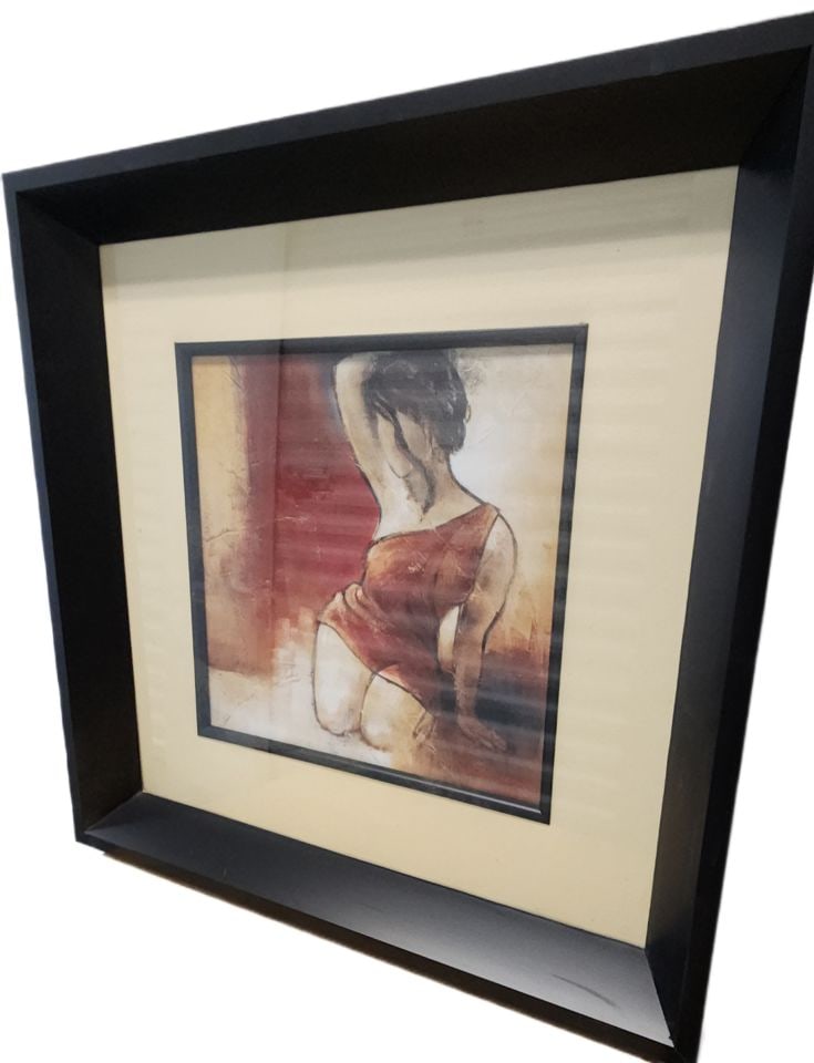Seated Woman II, 15 x15" quality abstract impressionist print by award-winning artist Lanie Loreth - 4