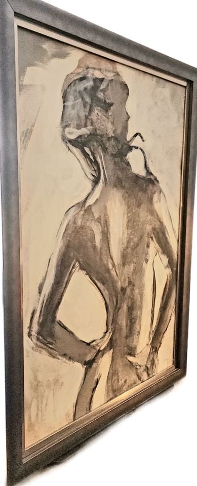 Gesture II by Liz Jardine 28"x40" Abstract Expressionist Textured Oil Painting Reproduction on Board - 2