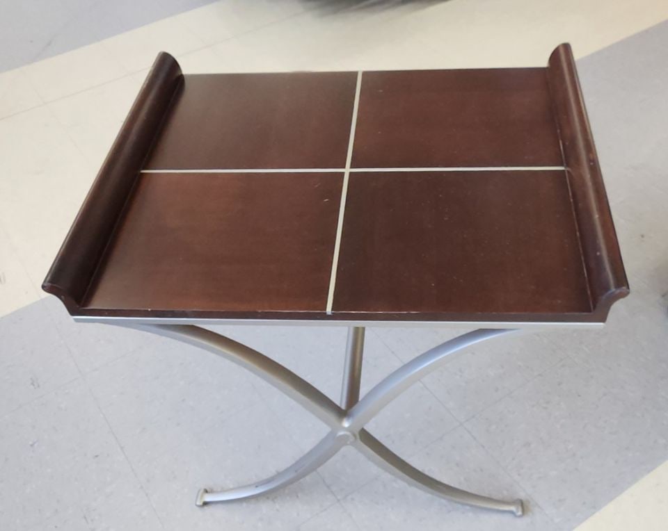 Vintage Klasseur International Designer Deco-Style Wood and Metal Large Accent Table - 7