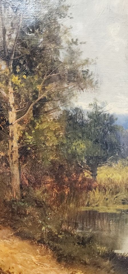 Fabulous Antique Italian Early 20th C. Landscape Oil Painting in the Manner of the Old Masters. - 4