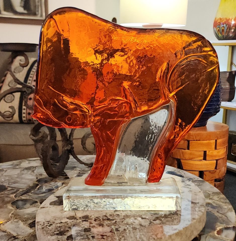Rare Mid-Century Murano Block-Glass Sculpture attributed to Alfredo Barbini.14.5Hx14Wx4D. Unsigned. - 6