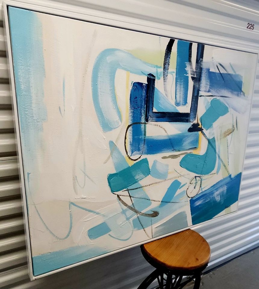 Roberts Large Modern Original Abstract Oil Painting 36"x 48" w/ Bold Impasto Brush Strokes. - 2