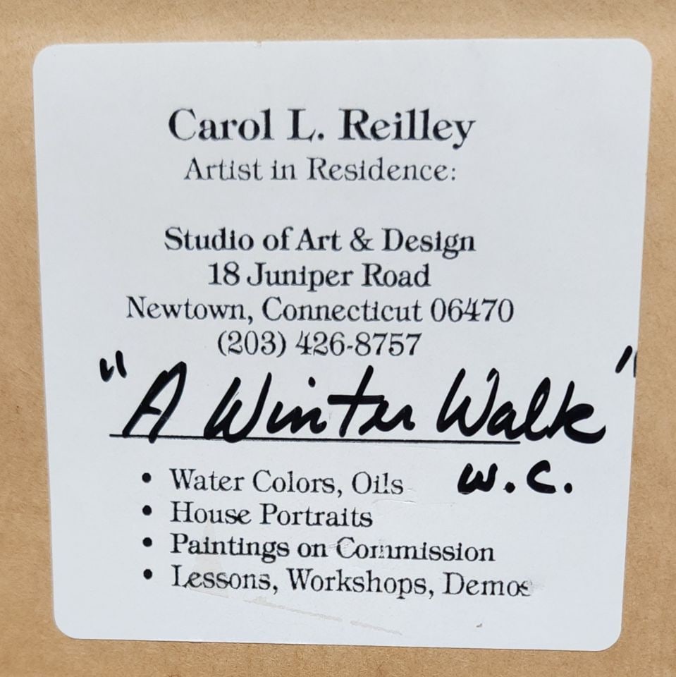 Carol Reilley, "A Winter Walk" Captivating Signed Impressionist Lithograph Framed under Glass - 8