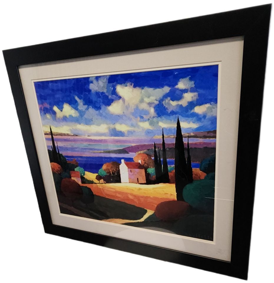 ( Set 2 of 2) Max Hayslette "Provence by the Sea II" signed Ltd Edition 30x24 seriograph of vibrant - 5