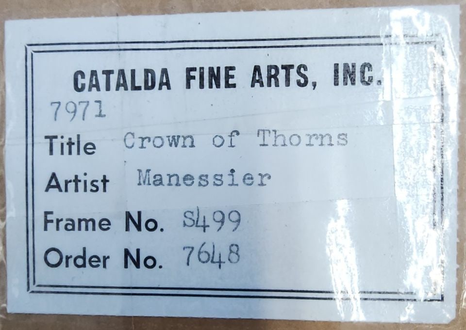 Vintage Print of 1951 Abstract Painting Crown of Thorns by Renown French Artist, Alfred Manessier. - 6