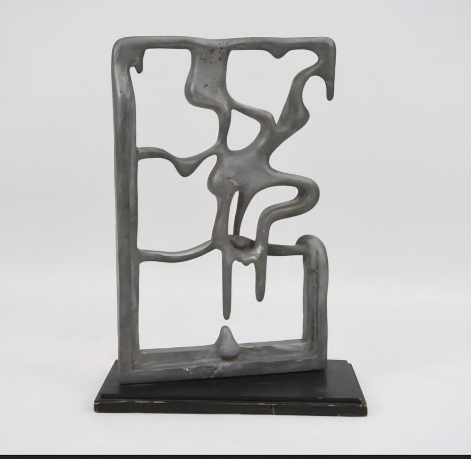 Sienec Brennan Mid-Century abstract surrealist aluminum sculpture. Circa '69 H33.5"x W24"x D12" - 8