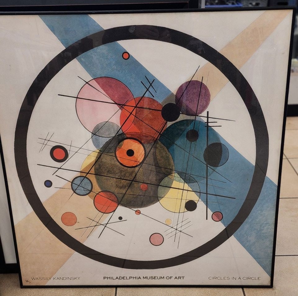 Vintage Phila. Museum 36x36 Poster, Circles in a Circle, Wassily Kandinsky's acclaimed 1923 Painting (1 of 4)