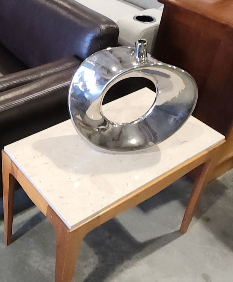 Pair Rare Lane "Rhythm" Mid-Century Modern Marble Top Side/End Tables w/ Walnut Frame & Legs 14" - 4