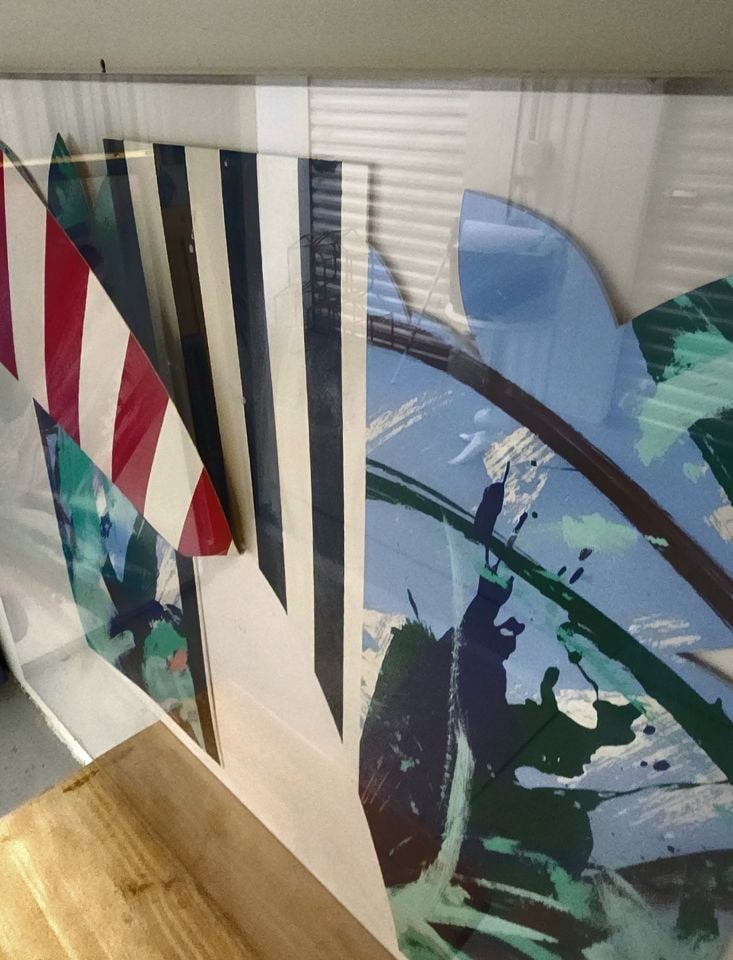 Park Gate by Jay Phillips 1983 Ltd Edition Wall Sculpture Silkscreen on Metal in 31x37x5 Lucite Box - 5