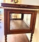 Antique Oak Tea Dessert Liquor Cabinet with Serving Tray- England - 3