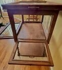Antique Oak Tea Dessert Liquor Cabinet with Serving Tray- England - 4