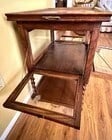 Antique Oak Tea Dessert Liquor Cabinet with Serving Tray- England - 5