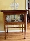 Antique Wood Liquor Tea Cabinet with Removable Top Tray- England - 3