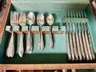 Vintage 1847 WM. Rogers & Son Silverware Set in Wooden Case - 5