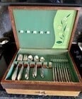 Vintage 1847 WM. Rogers & Son Silverware Set in Wooden Case - 6