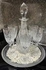Edinburgh Crystal Ships Decanter with 6 Glasses on Irvinware Silver-Plated Tray - 2