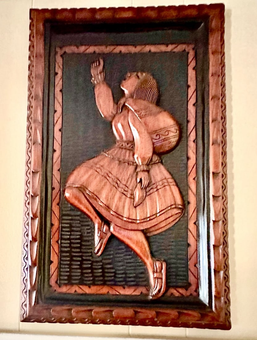 Set of Three Hand-Carved Bolivian Wood Wall Hangings - 2
