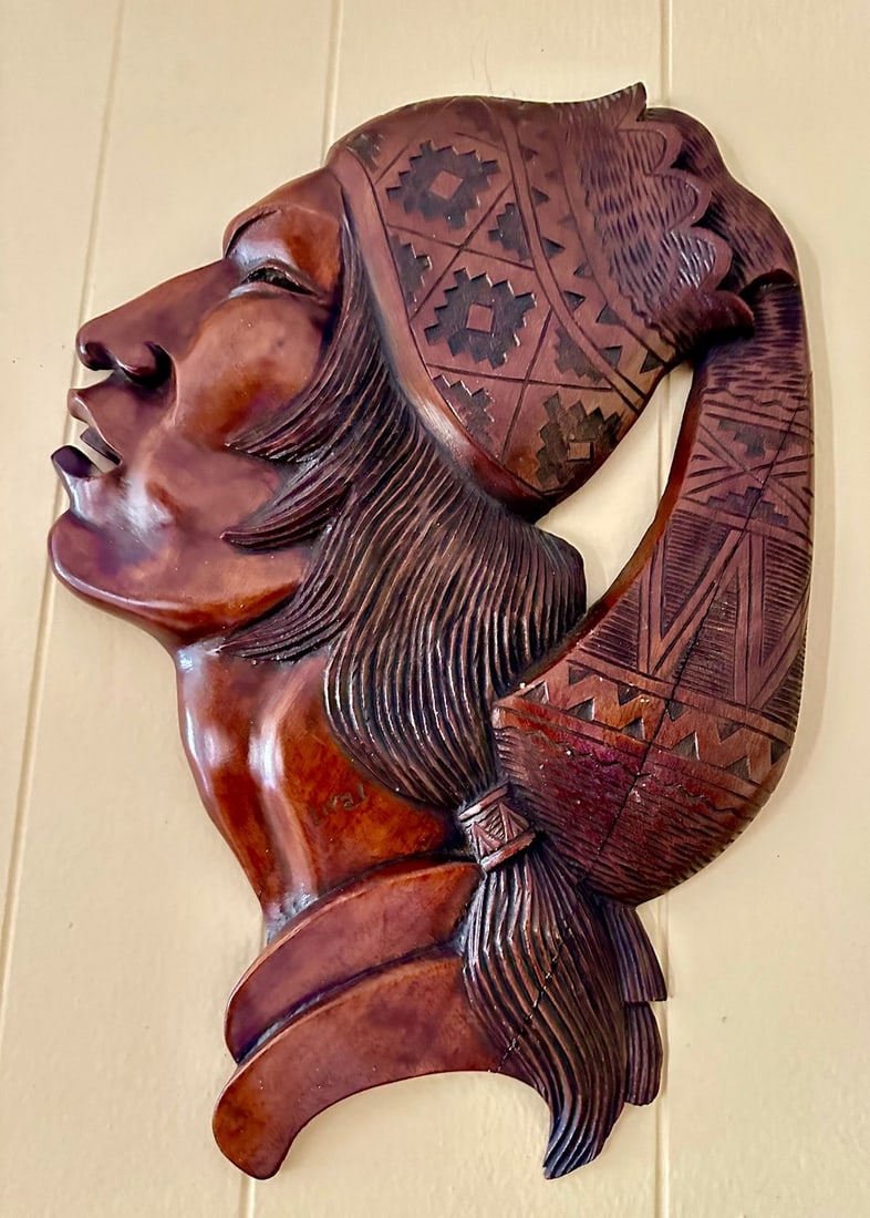 Set of Three Hand-Carved Bolivian Wood Wall Hangings - 4