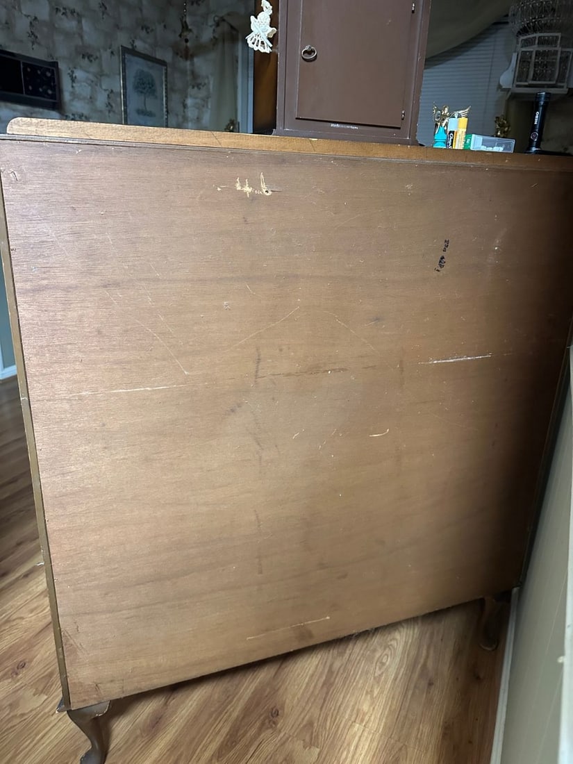 Vintage Wooden Display Cabinet with Glass Shelves - 2