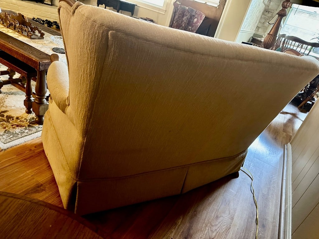 Vintage Style Rocker Loveseat with Tufted Back and Exposed Wood Frame - 3