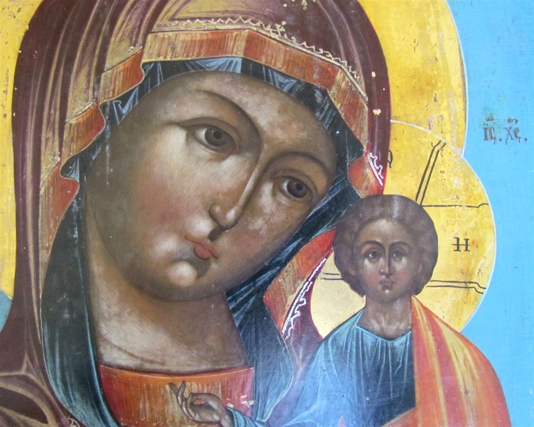RUSSIAN ANTIQUE ICON of KAZAN VIRGIN SOTHEBY'S PROVENANCE HIGH QUALITY - 2
