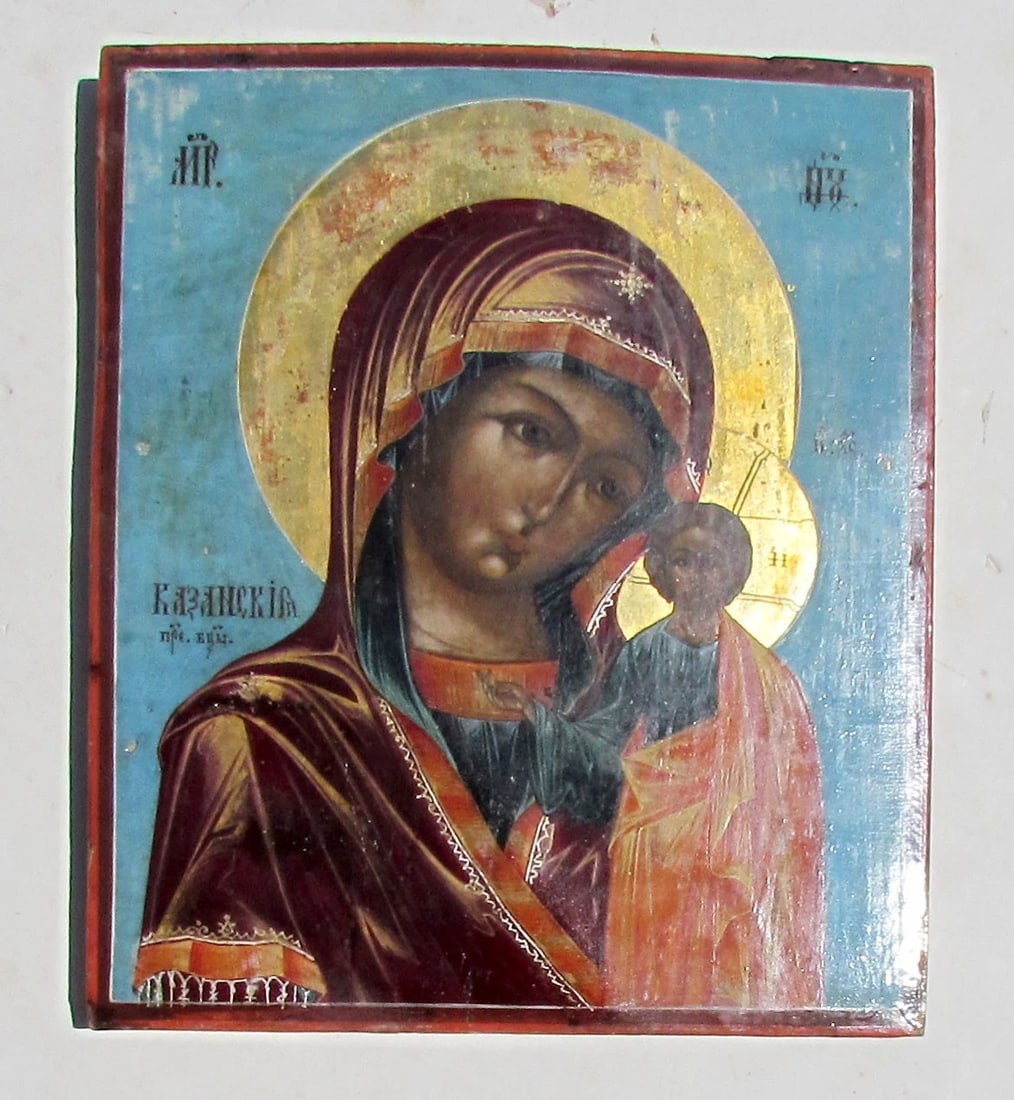 RUSSIAN ANTIQUE ICON of KAZAN VIRGIN SOTHEBY'S PROVENANCE HIGH QUALITY - 8