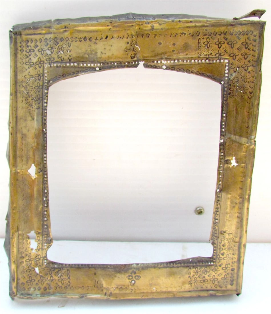 RUSSIAN ICON OKLAD - BASMA 19th CENTURY antique BRASS - 2