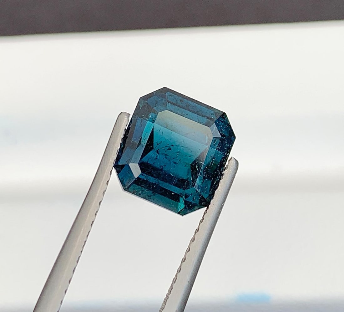 Ink Blue Tourmaline Gemstone: Natural October Birthstone, Afghanistan (4.80 CT) (1 of 4)