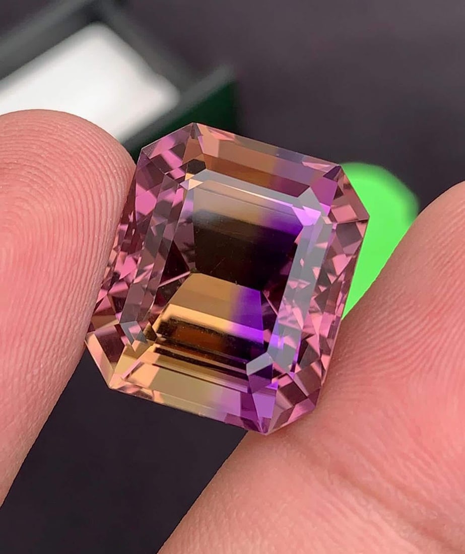 Emerald Cut Ametrine Gemstone: 32.63 Carats, Royal Purple & Golden - 5