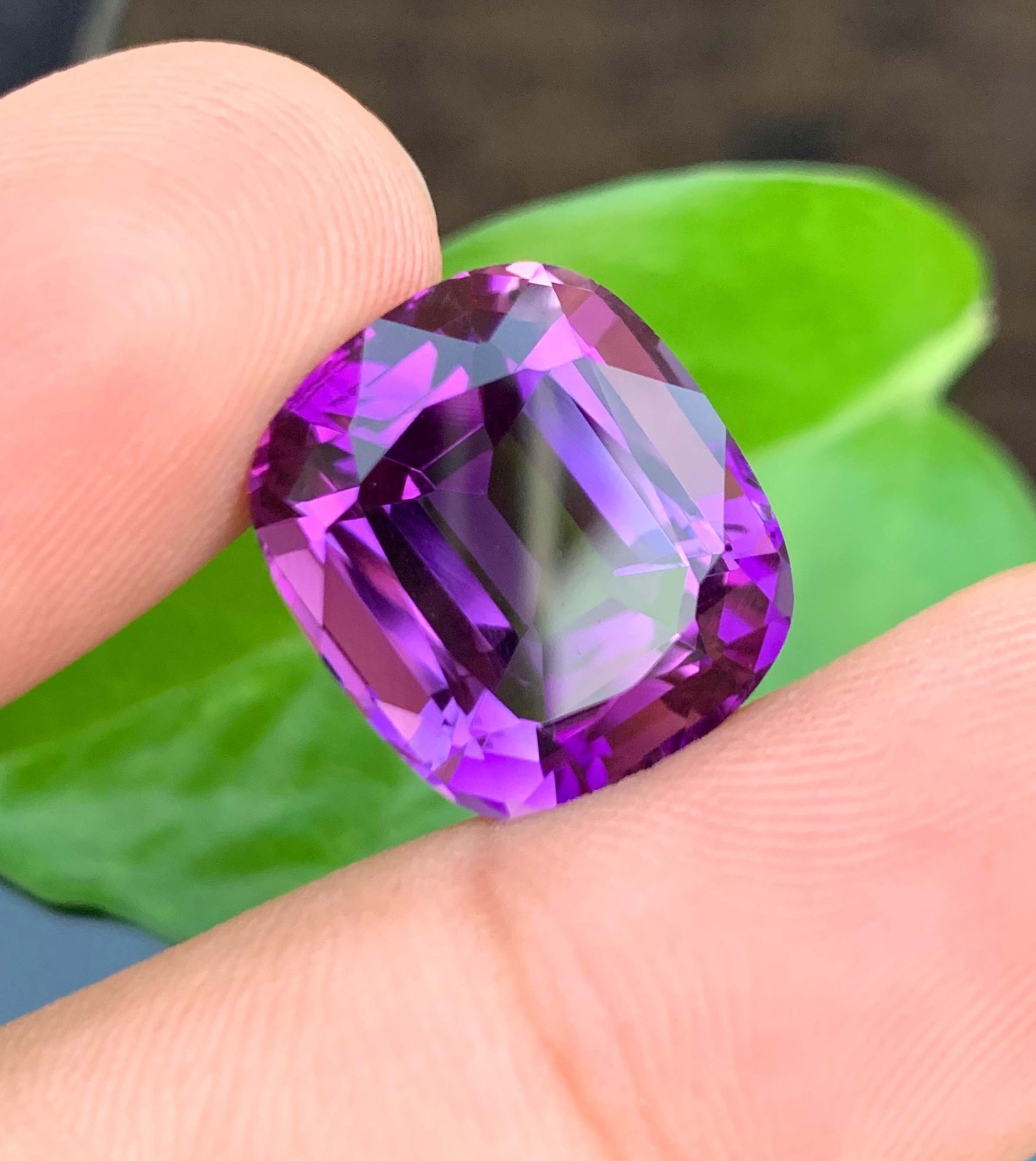 Natural Amethyst Gemstone: 18.70 Carat Cushion Cut, February Birthstone - 2