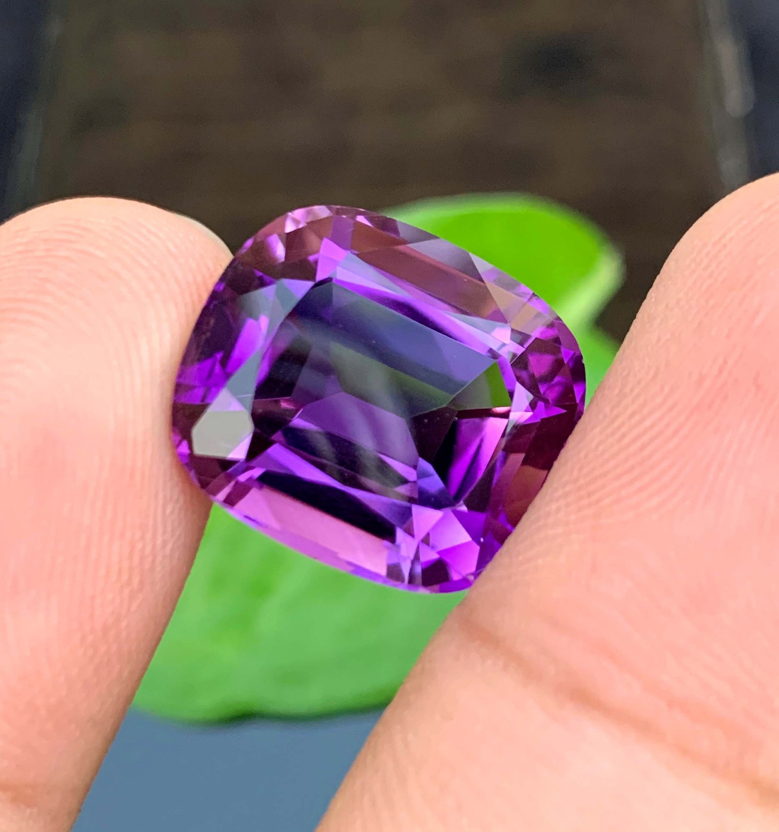 Natural Amethyst Gemstone: 18.70 Carat Cushion Cut, February Birthstone - 3