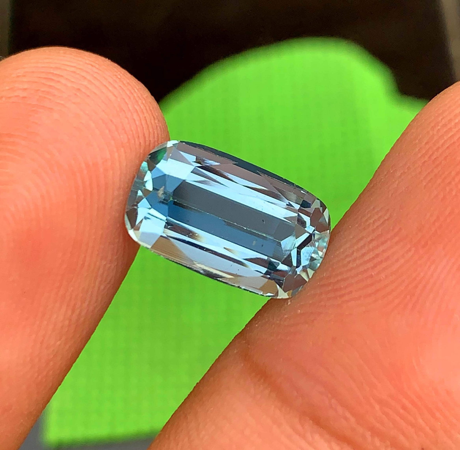 Natural Aquamarine Gemstone: 4.80 Carat Cushion Cut, Pakistan - 7