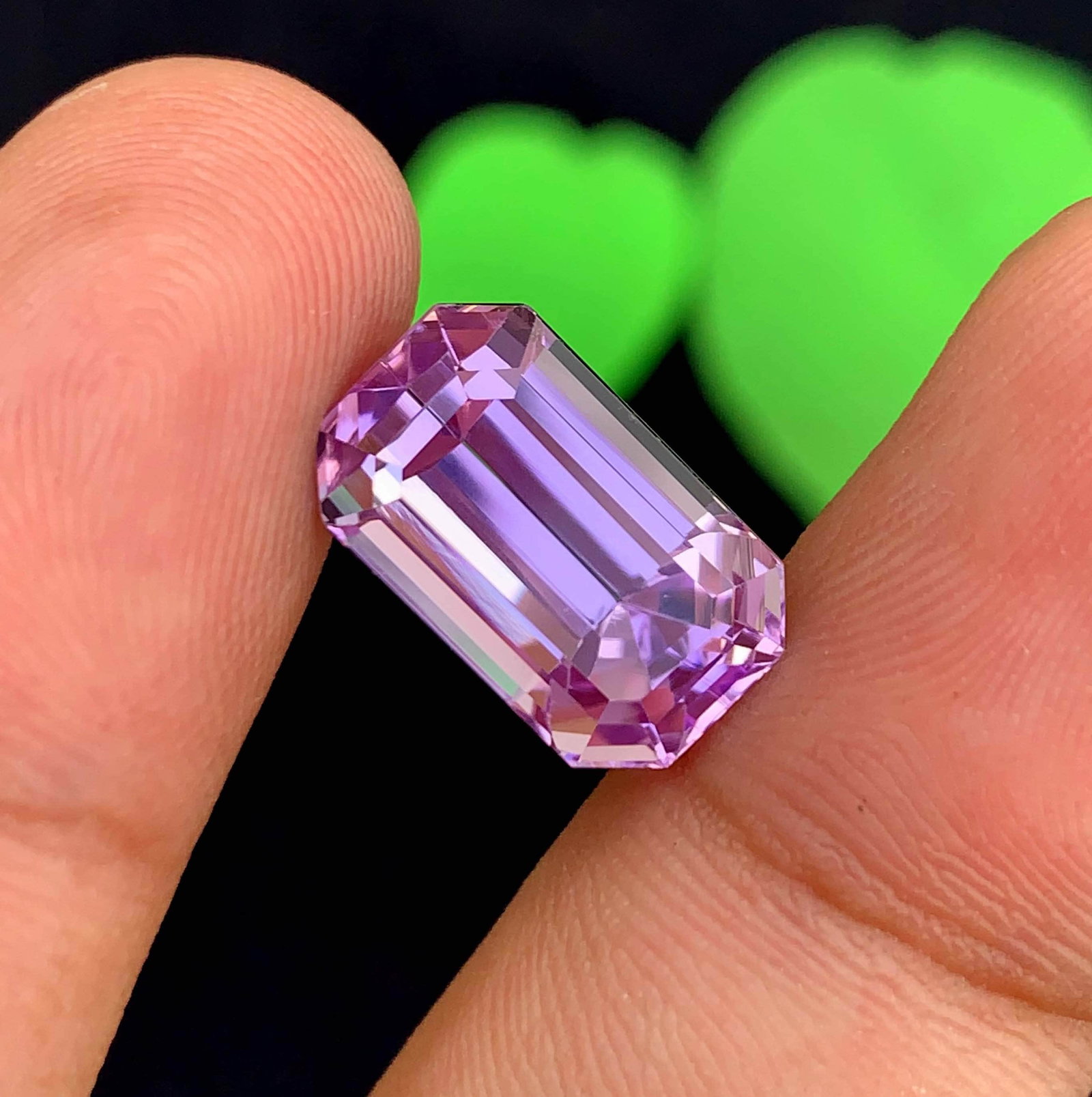 Natural Pink Kunzite Gemstone: Faceted Emerald Cut, 14.90 Carat - 2