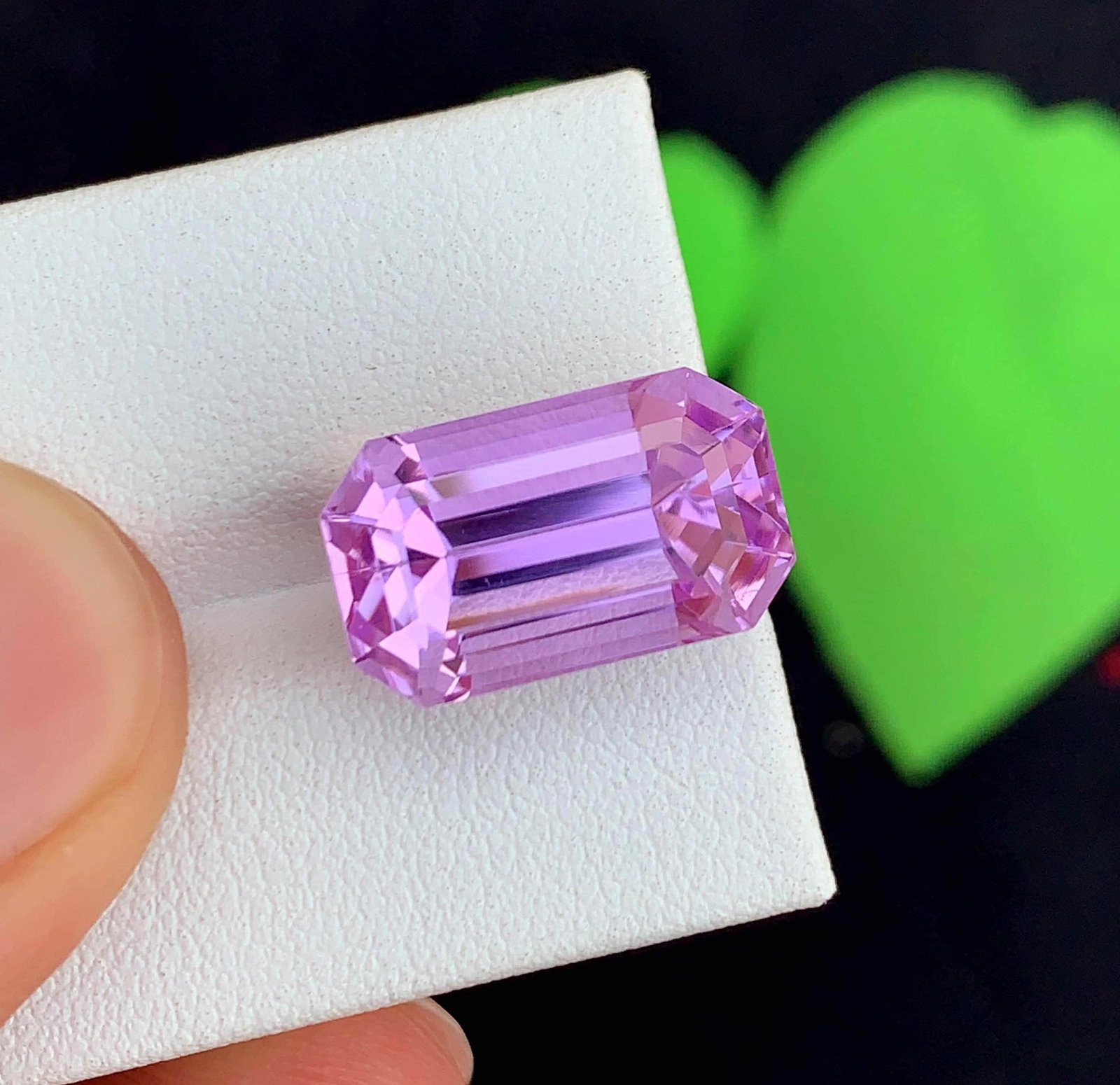 Natural Pink Kunzite Gemstone: Faceted Emerald Cut, 14.90 Carat - 3